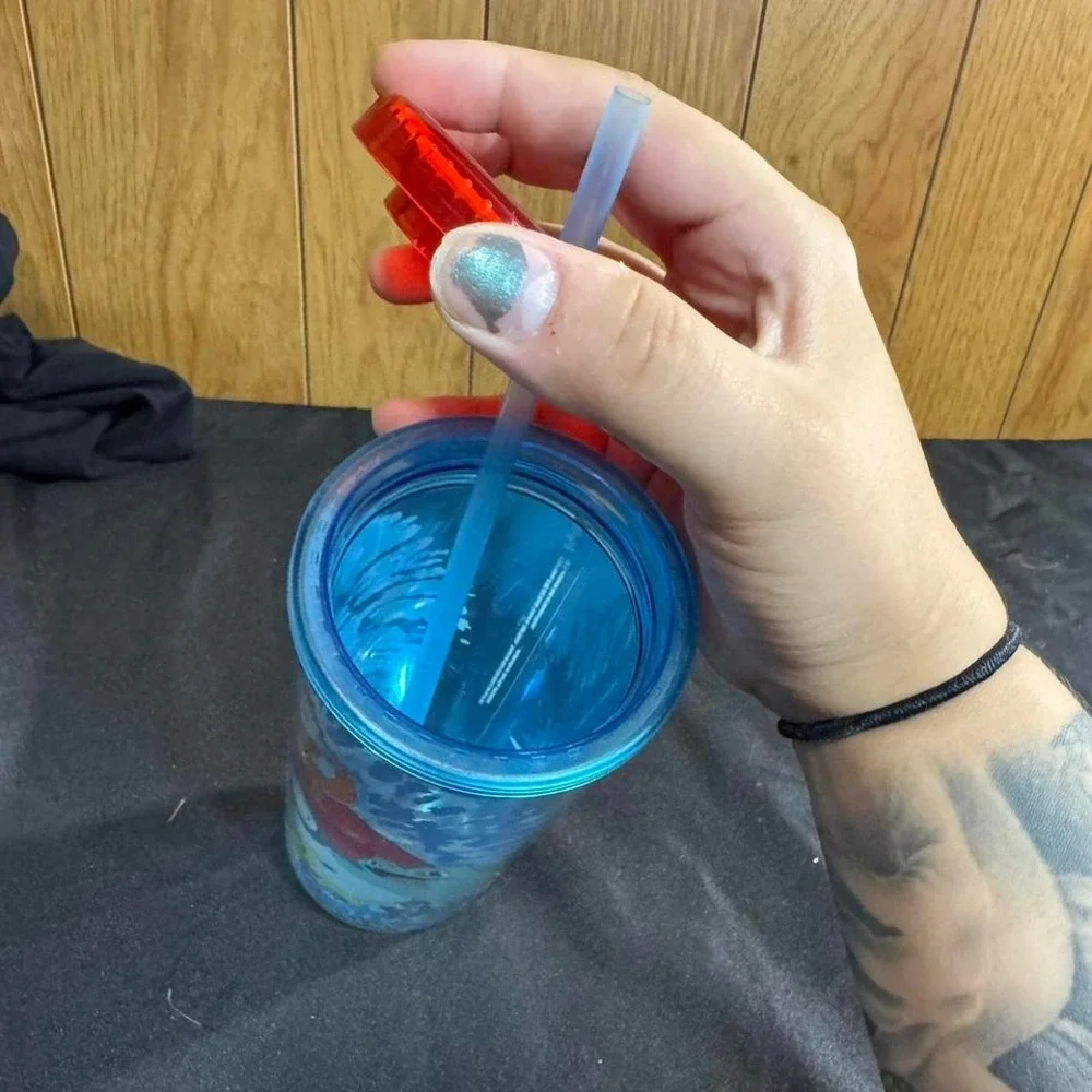 Pokémon tie dye‎ cup with straw NEW